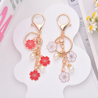 Japanese Style Cherry Blossom & Koi Fish Pearl Keychain for Bags and Gifts