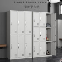 Steel Locker Cabinet with Lock for Office, Dorm, Workshop - Multi-door Storage Wardrobe
