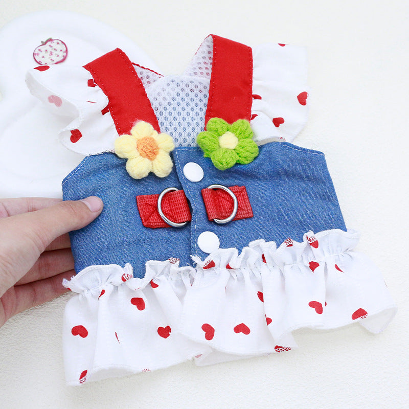 Pet Dog Cat Harness Dress with Leash for Small to Medium Breeds