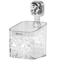 Glacier Pattern Wall-Mounted Bathroom Storage Basket with Toothbrush Holder, No-Drill Installation