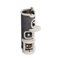 Multi-Layer Vertical Cat Tree with Scratching Board and Cozy Hideaway