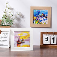 Oil Pastel Paper Frame with Stand, Square Cardboard Picture Frame for Artwork Preservation