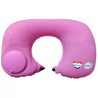 Inflatable U-Shaped Travel Neck Pillow with Eye Mask and Earplugs