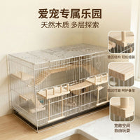 Wooden Bird Perch and Play Toy Set for Cages - Chewing, Climbing, Swings, Ladders