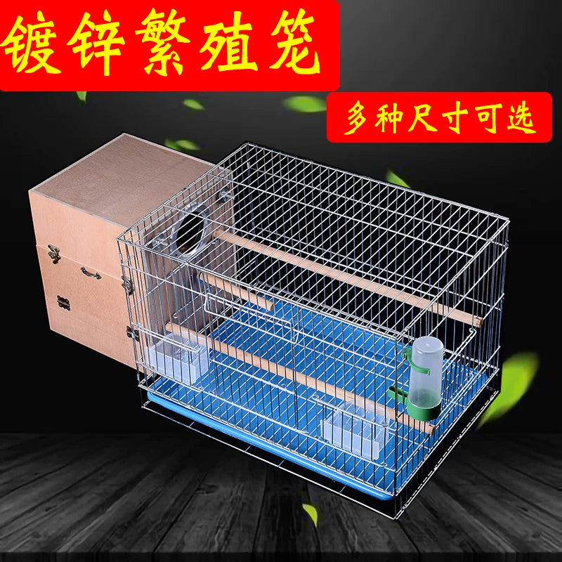 Large Galvanized Flight Cage for Parakeets, Mynahs, Peonies, and Cockatiels