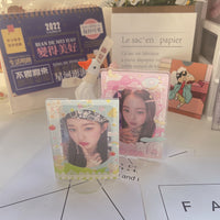 Ins Korean Style Original Picnic Bear Photo Frame Acrylic Sticker 3-inch Idol Small Card Holder Stand