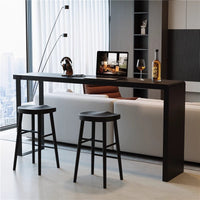Solid Wood Bar Table and Chair Set, Minimalist Home Office Dining Table, Small Apartment Living Room Wall-Mounted High Table