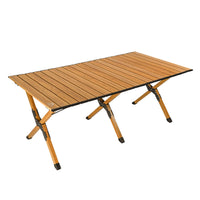 Portable Aluminum Roll-Up Camping Table and Folding Fishing Stool Set for Outdoor Picnic