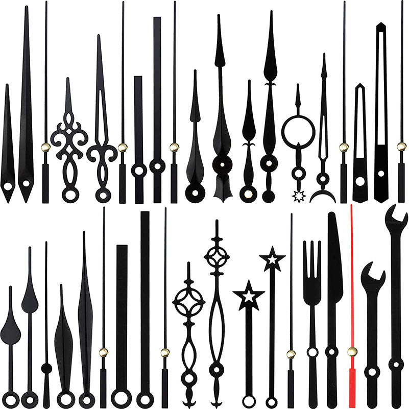 DIY Clock Hands Replacement Kit - Aluminum Metal Pointers for Clock Movement Repair, 14 Styles Available