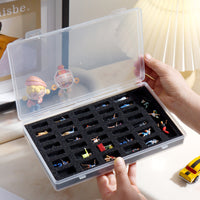 1:64 Scale Model Figure Display Case with Dustproof Cover and Sponge Insert