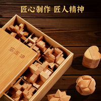 Kids Educational Luban Lock Puzzle Set - Stress Relief Brain Teaser Toy Gift Box