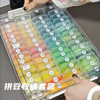 Perler Bead Storage Box with Small Containers and Color Labels for DIY Crafts
