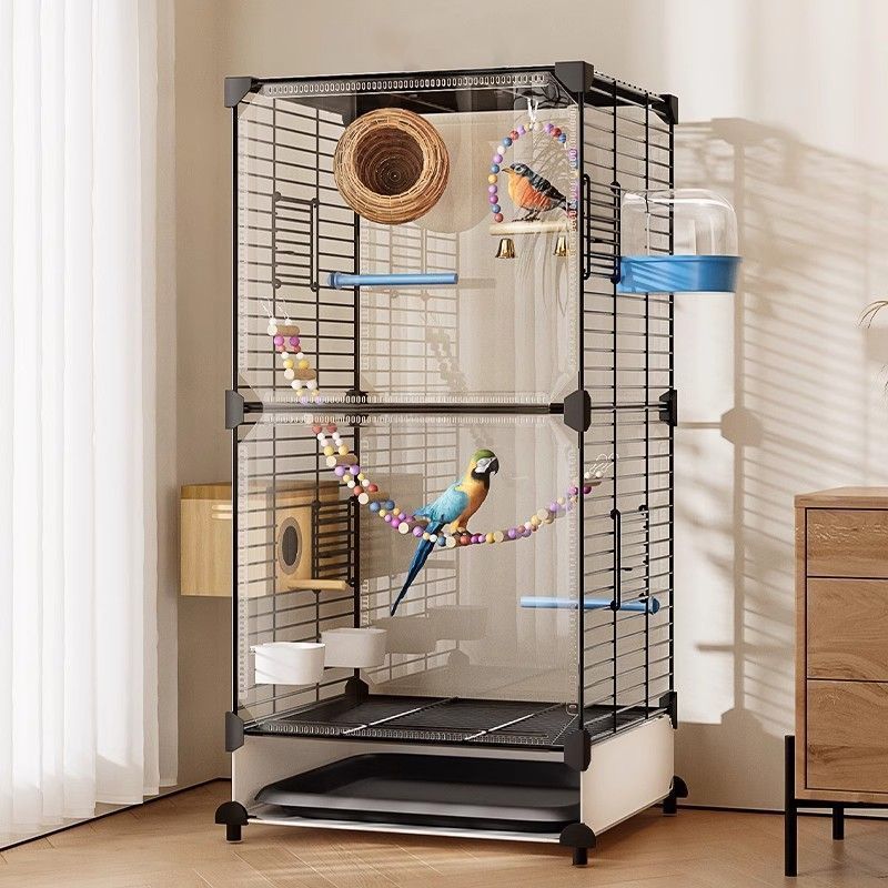 Large Bird Cage for Parrots, Mynahs, and Other Small Birds - Deluxe Breeding Aviary with Optional Wheels
