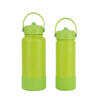 Large Capacity 304 Stainless Steel Insulated Water Bottle with Silicone Base and Carry Handle