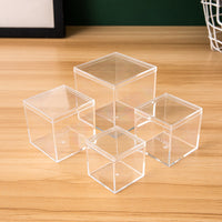 Square Clear Plastic Storage Box with Lid for Jewelry Cosmetics Figurines Candy