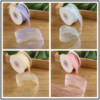 Wrinkled Organza Ribbon for DIY Crafts, Hair Accessories, Floral Arrangements, and Gift Wrapping