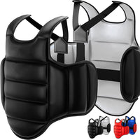 Thickened Reversible Karate Taekwondo Chest Protector for Adults and Kids, Boxing Training Soft Elastic Body Guard