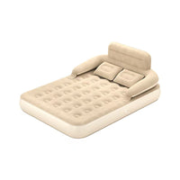 Inflatable Air Mattress with Backrest for Home and Outdoor Camping