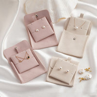 Portable Snap-Closure Jewelry Pouch for Necklace Earrings Rings, Dustproof Storage Organizer Bag