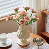Lily of the Valley Ceramic Vase Vintage Art Decor for Living Room Dining Table Flower Arrangement