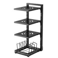 Expandable Under-Sink Kitchen Pot Lid Organizer Rack