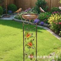 Garden Lawn Metal Bird Feeder Climbing Frame Yard Decoration Bird Bath