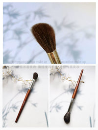 Professional Touch Up Makeup Brushes with Wooden Handle for Blush, Eyelashes, and Eye Detail