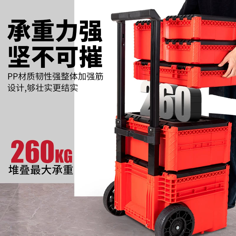 Longbang 3.0 Stackable Rolling Tool Box System with Wheels, Heavy-Duty Industrial Mobile Storage Organizer