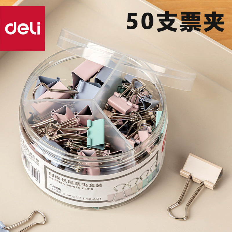 Deli 8520A Assorted Binder Clips Set for Office and School Supplies