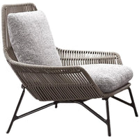 Outdoor Wicker Rattan Rope Weave Patio Bistro Set with Coffee Table and Single Sofa Chairs