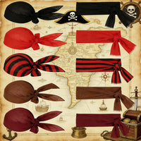 Medieval Renaissance Pirate Costume Headband and Belt Set for Halloween