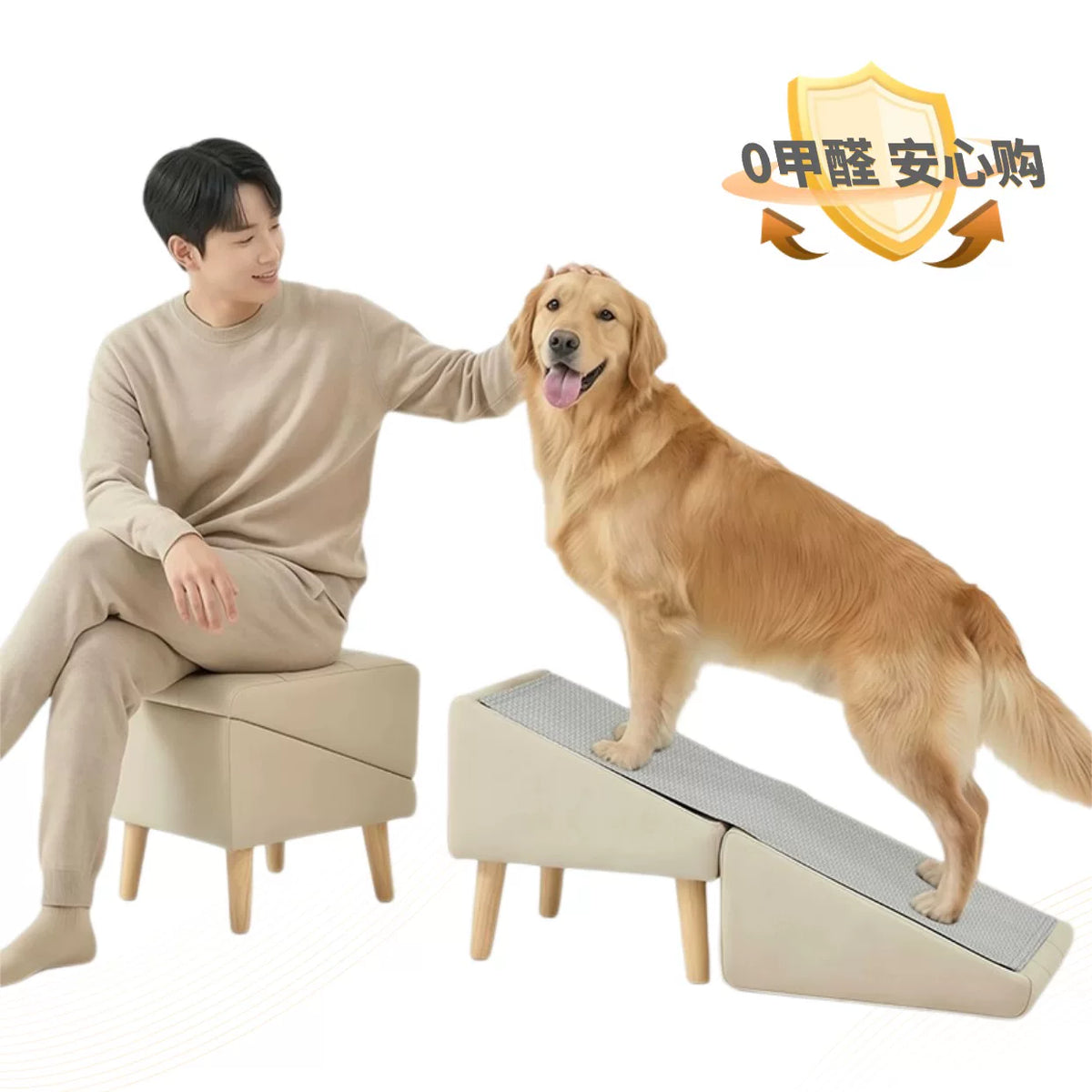 Womia Pet Ramp Stairs for Dogs - Silicone Anti-Slip Steps for Bed and Sofa Access