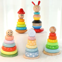 Stacking Rainbow Tower Educational Toy for Toddlers 0-3 Years Old
