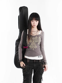 Skull Collection Punk Style Padded Gig Bag for Acoustic, Electric Guitar, or Bass