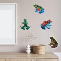Colorful Iron Frog Wall Decor for Garden, Lawn, Fence, and Indoor Walls