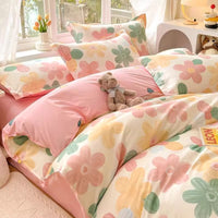 Duvet Cover Washed Cotton Printed Single Twin Full Queen Size