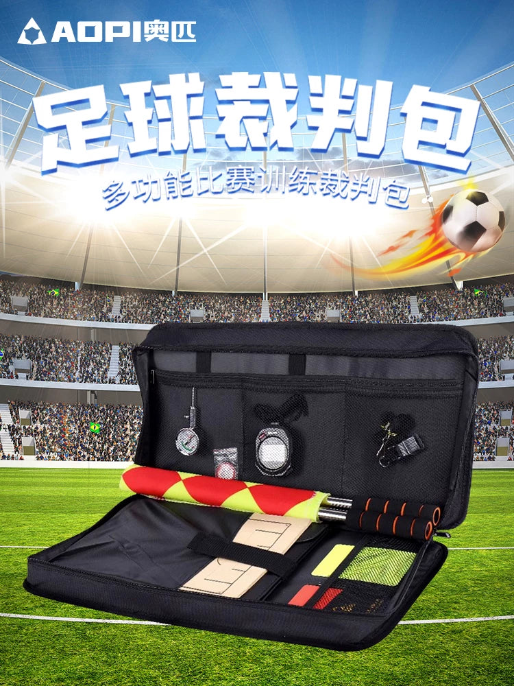 Professional Soccer Referee Kit with Whistle, Cards, and Flag