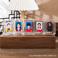 Mini Acrylic Photo Frame Rotating Display for 2-inch Photos
