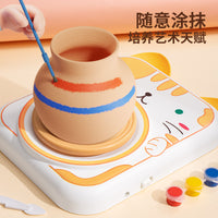 Kids' Electric Pottery Wheel Kit with Clay, Tools, and Paint for DIY Crafts