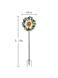 Solar-Powered Iron Art Bee Wind Spinner for Garden & Patio Decor