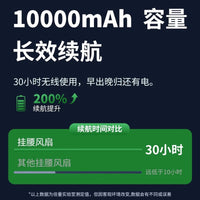 Portable Waist Clip Fan with 10000mAh Power Bank Function for Outdoor Cooling