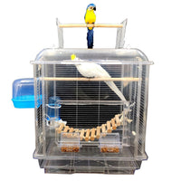 Large Transparent Bird Cage for Parrots, Peony, Budgerigar, Monk Parakeet, Cockatiel - Pet Cage with High Capacity