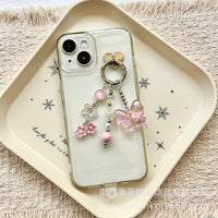 Japanese Style Sweet Gardenia Butterfly Keyring Car Ornament Luggage Charm