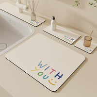 Diatomaceous Earth Absorbent Mat for Bathroom Countertop Sink Splash Guard