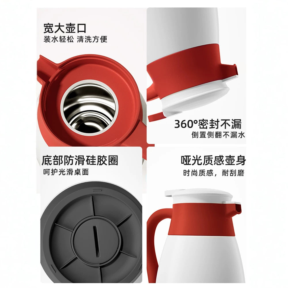 Vacuum Insulated Glass Lined Thermos Bottle Large Capacity Hot Water Kettle