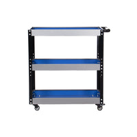3-Tier Rolling Utility Cart with Wheels for Industrial Workshop and Auto Repair Parts Storage