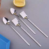 Long Handle 304 Stainless Steel Ice Cream Spoon, Titanium Plated Coffee Stirring Spoon, Watermelon Shovel Spoon