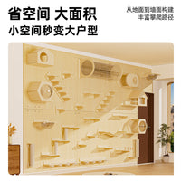 Modular Wall-Mounted Cat Climbing Frame with Tunnel and Perch