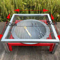 Large Outdoor BBQ Grill Charcoal Barbecue Table Commercial Stall Thickened Square Roasting Table
