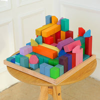 Rainbow Pyramid Stacking Blocks Montessori Educational Toy for Kids